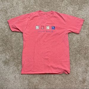 Coral Cocoa Beach Souvenir Vacation Short Sleeve Tee